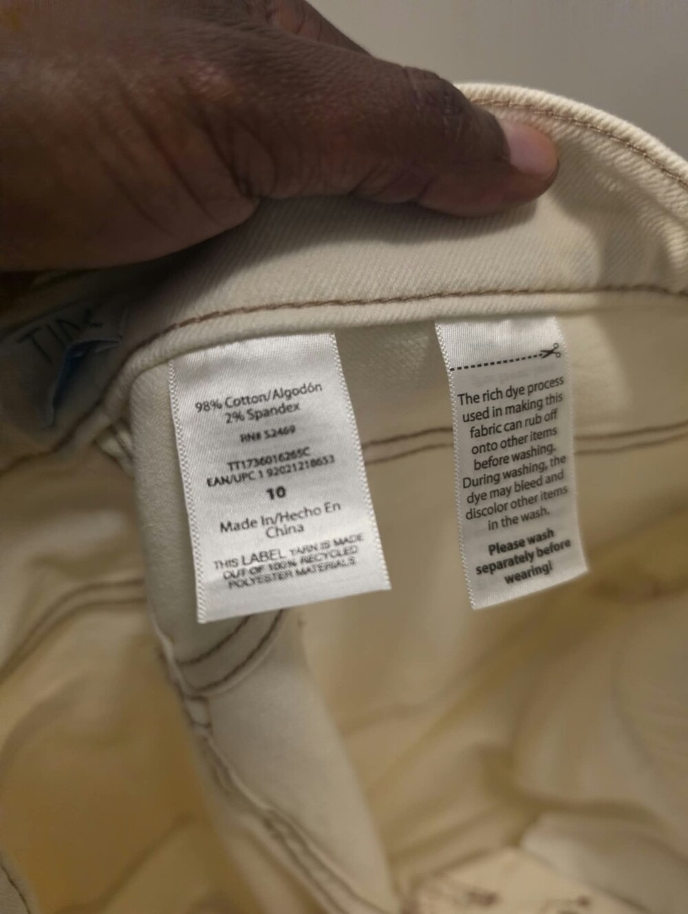 Time and Tru Cream Straight-Leg Jeans - Picture 13 of 16